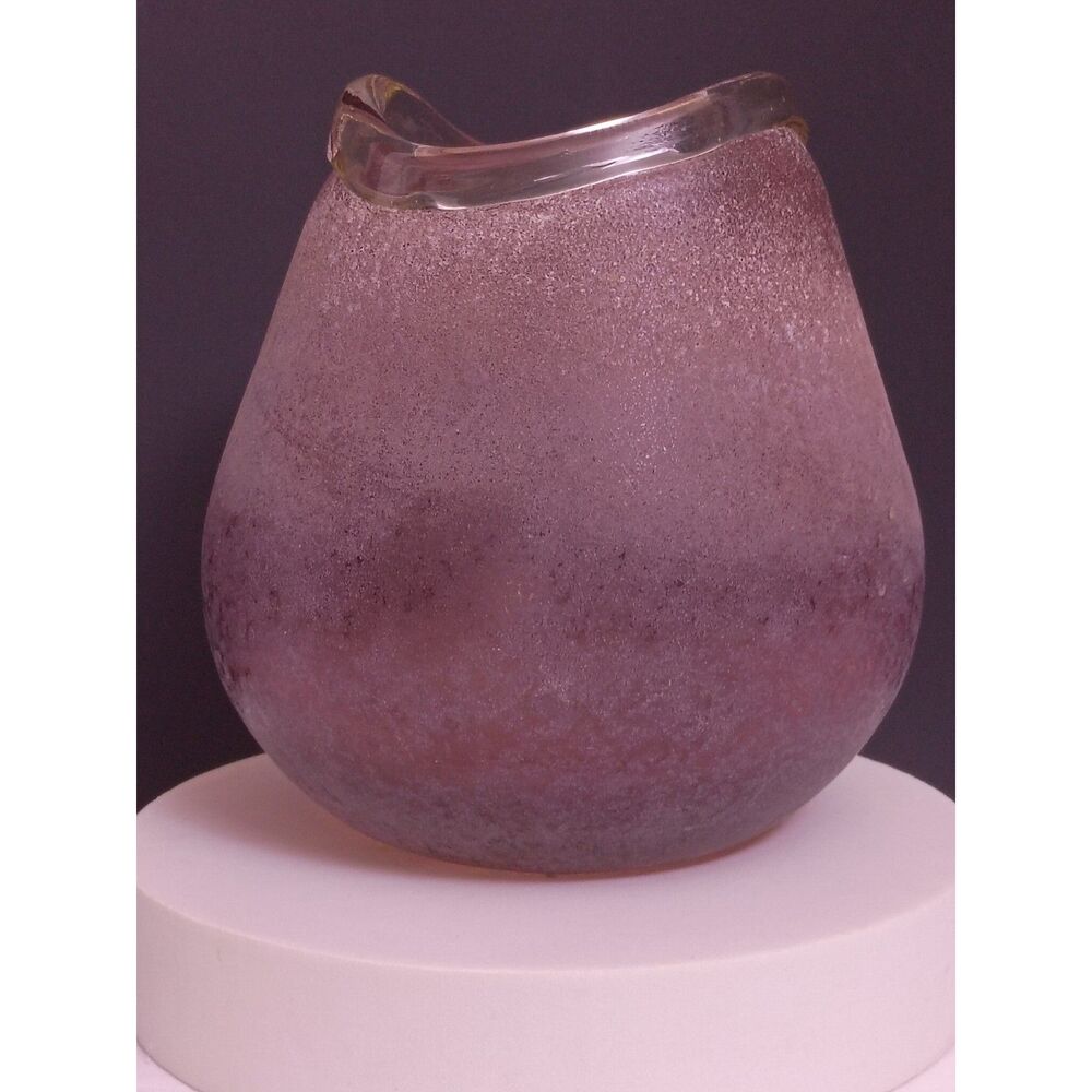 ZODAX design of California "Scavo" Style Finish Plum Frosted Modern Art Vase